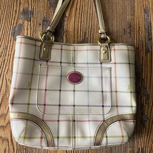 Coach Purse colorful plaid